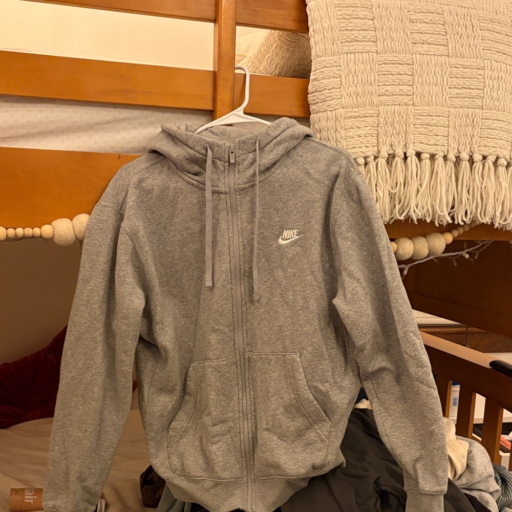 Nike Heather Gray Full-Zip Hoodie